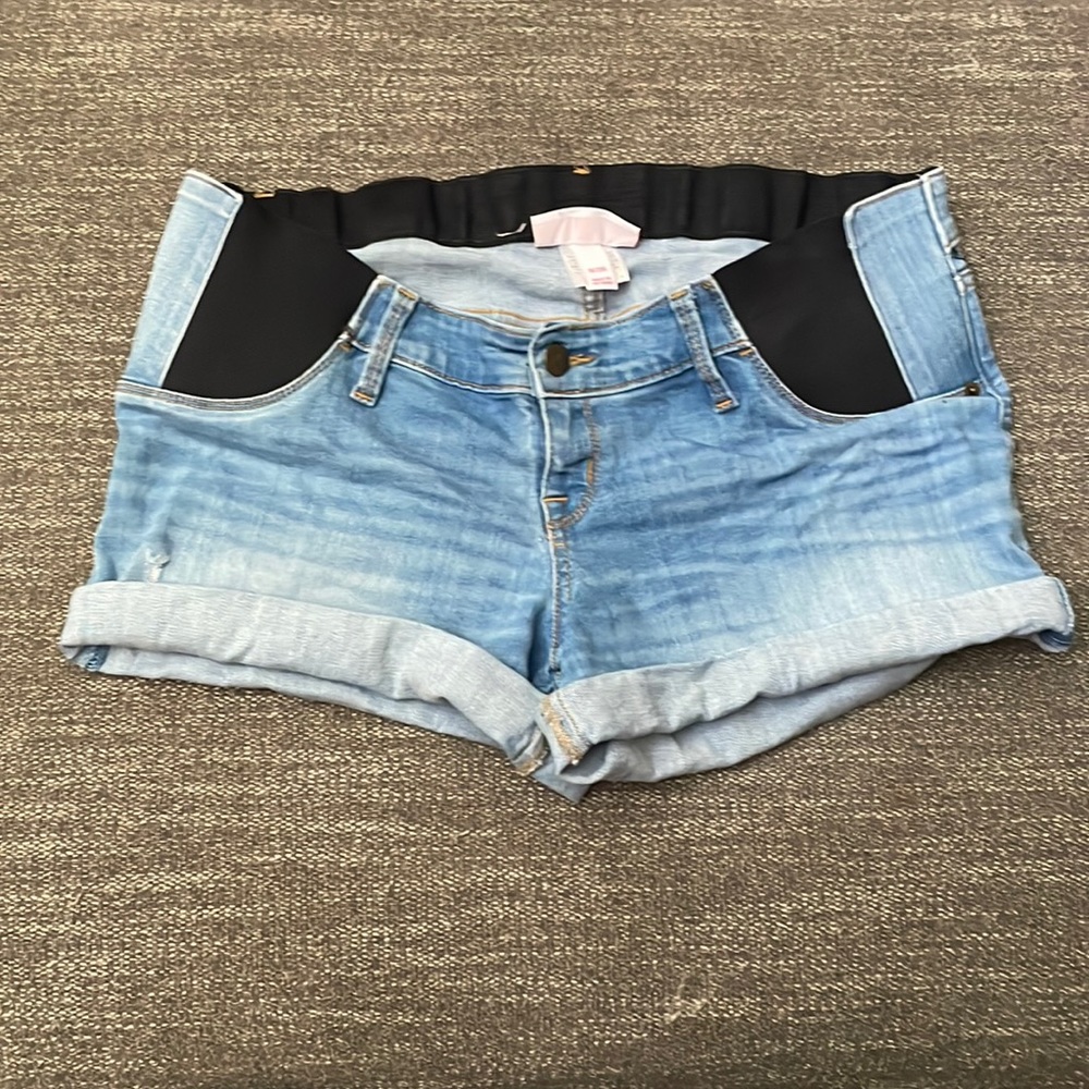 maternity jean shorts